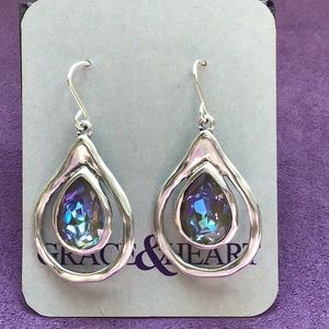 Grace & Heart Sterling Silver Swarovski Earrings New